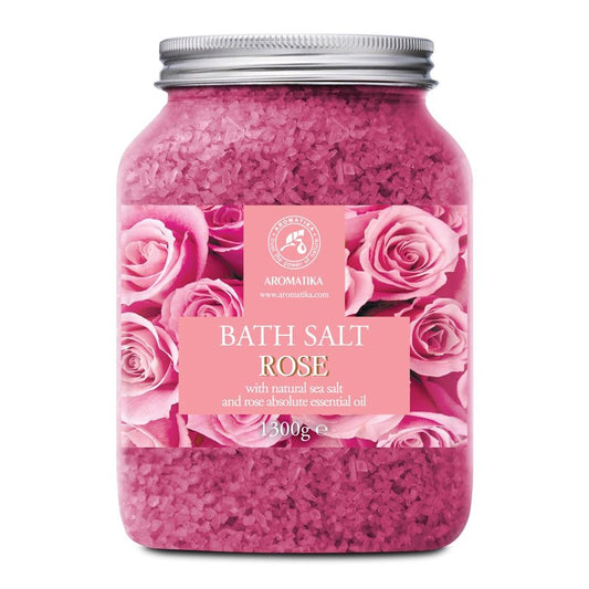 Rose Bath Salts 46 Oz – Natural Rosewood Oil & Rose Extract – Bath Additive for Spa and Skin Care