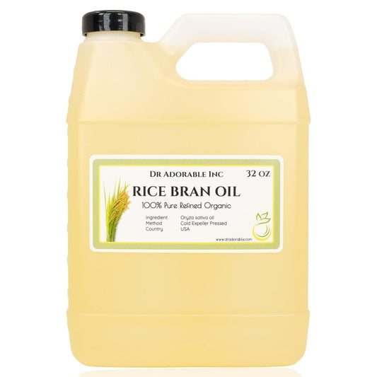 Dr Adorable - 32 oz - Rice Bran Oil - 100% Pure Natural Premium Organic Cold Pressed