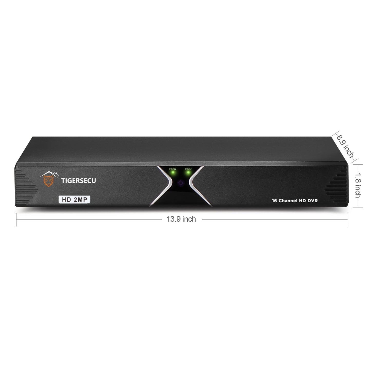 TIGERSECU Super HD 1080P 16 Channel DVR Security Recorder with 4TB Hard Drive, Hybrid 6-in-1 CCTV DVR Recorder Compatible with 2MP and 5MP TVI, AHD, CVI, Analog, RS485 PTZ and IP Cameras