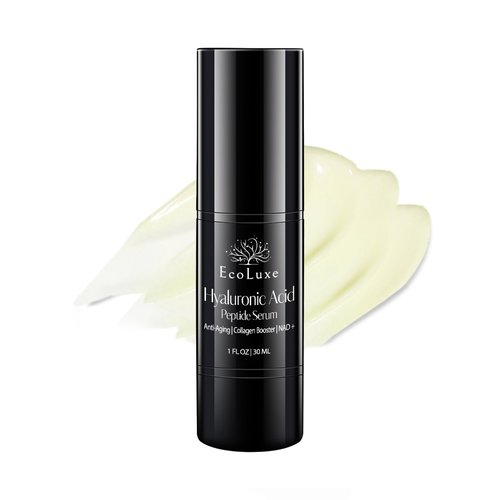 EcoLuxe Hyaluronic Acid Peptide Serum – 5x HA, NAD⁺, and Copper Peptides to Plump, Hydrate, and Firm. Boosts Radiance, Smooths Lines, and Supports Skin Renewal – Clean Vegan Formula