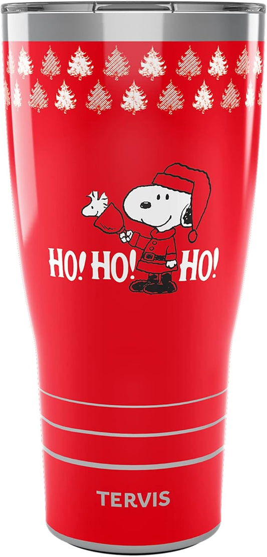 Tervis Traveler Peanuts - Ho Ho Ho Christmas Triple Insulated Tumbler Travel Cup Keeps Drinks Cold & Hot, 30oz, Stainless Steel