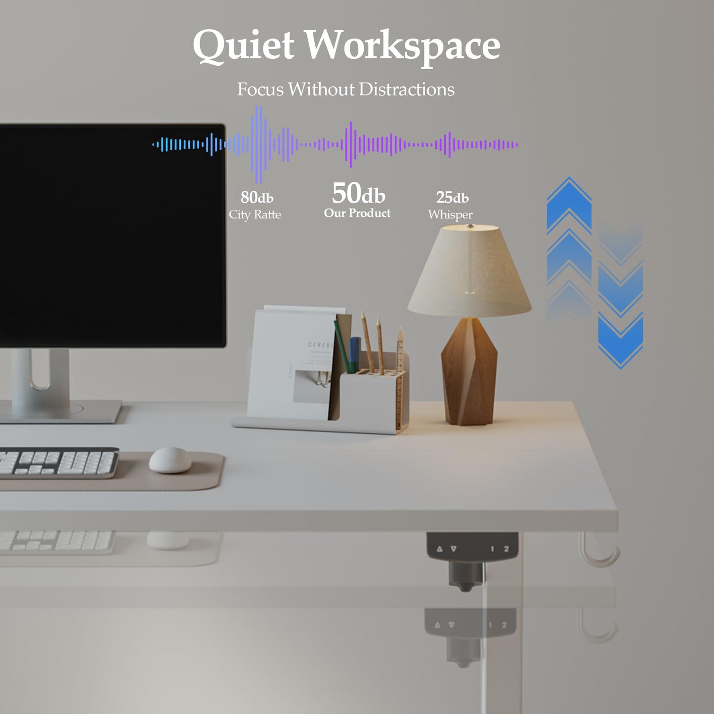 Klicelor 71 Inch Large Electric Standing Desk, Height Adjustable Office Desk, Sit Stand Up Computer Gaming Desk with Memory Preset, Three-Piece Desktop, White