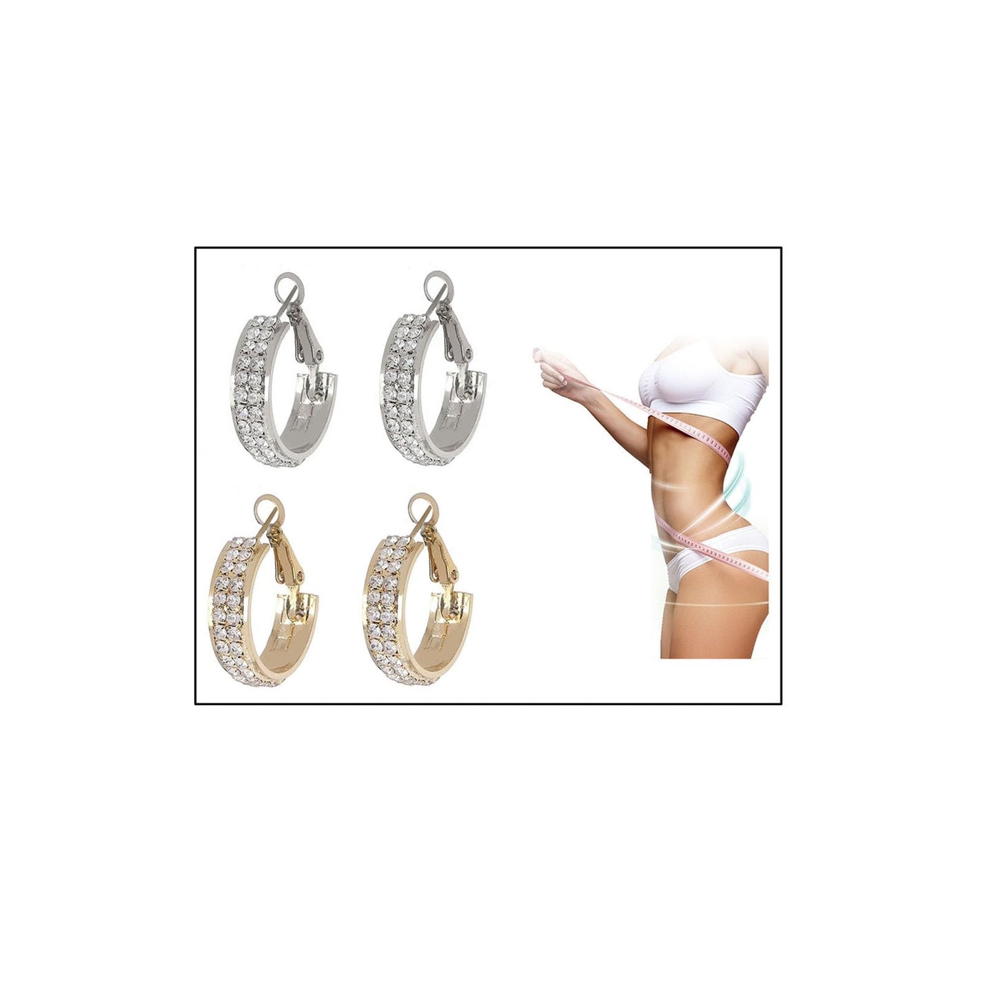 Lymphatic Activity Hoop Earrings, Lymphatic Drainage Slimming Hoop Earrings Lymphvity Germanium Earrings Cubic Zirconia Earrings Jewelry Gifts for Women (g+s)