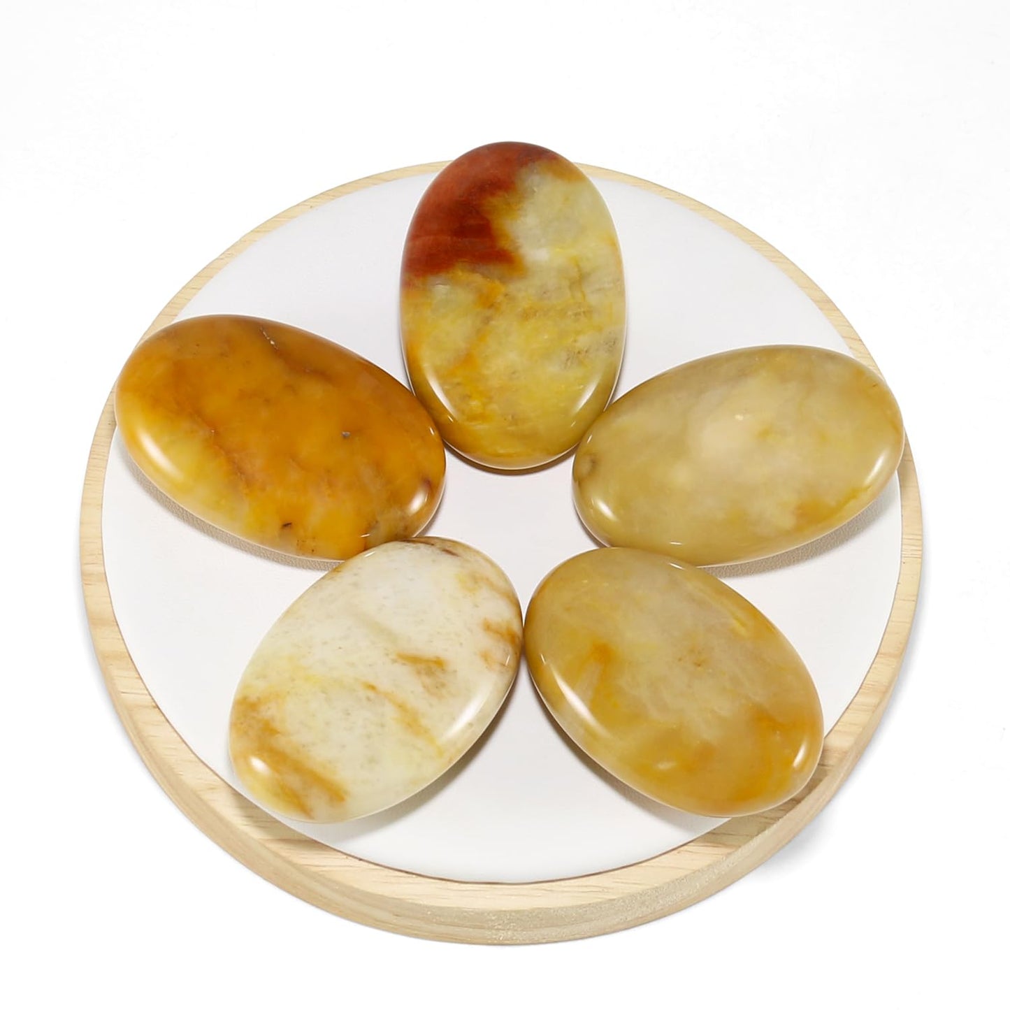 Nvzi Citrine Crystal Palm Stone, Worry Stones, Crystals and Healing Stones, Polished Rocks, Natural Gemstones, Chakra Stones for Healing Crystals Daily Use