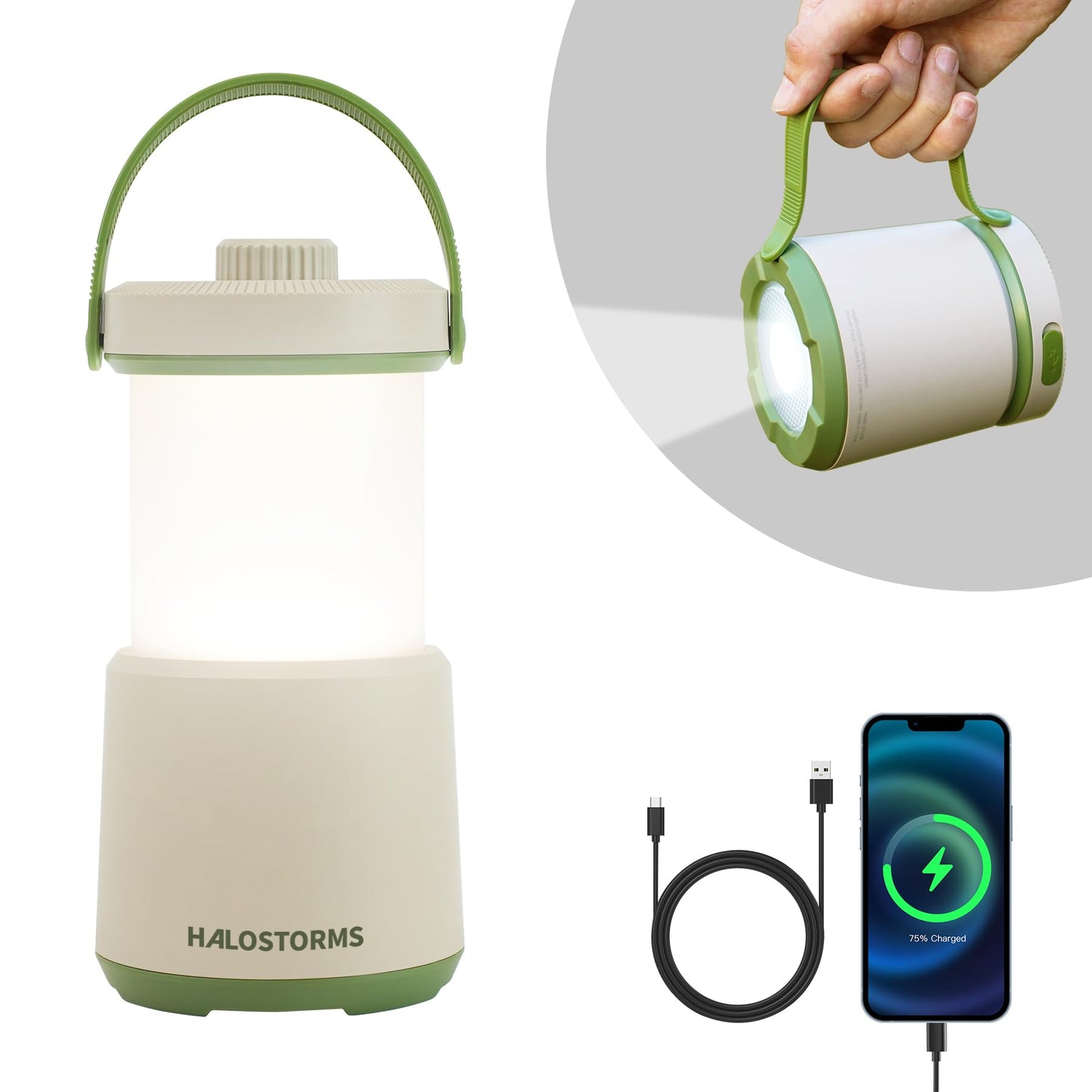 HALOSTORMS LED Camping Lantern Rechargeable, 800LM, 230Hours Runtime, 5 Modes Camping Light with Red Light, IPX4 Waterproof Lantern Flashlight for Hurricane,Emergency,Power Outages,Home,Hiking