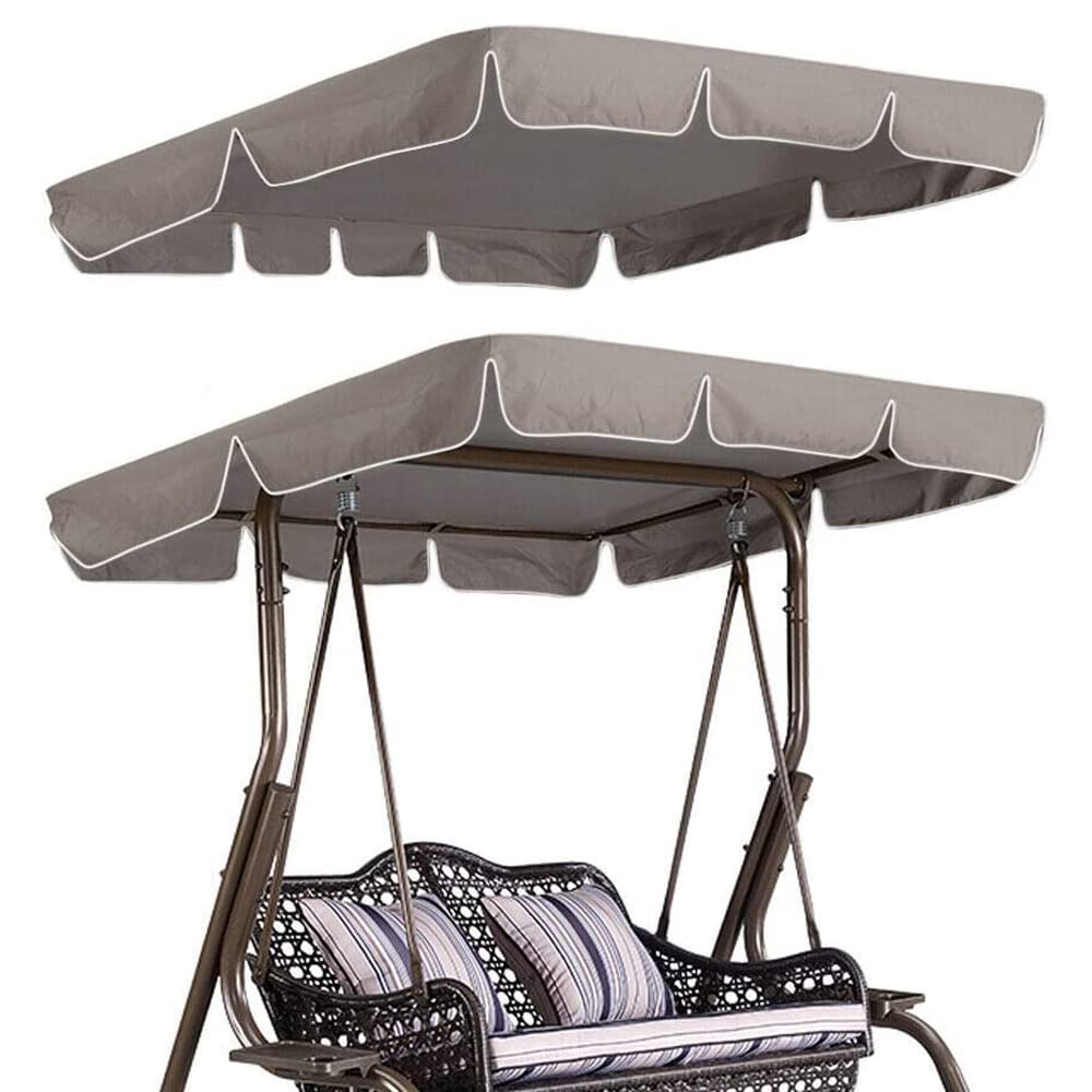 Timoau Porch Swing Canopy, Replacement Waterproof Swing Top Cover, Outdoor 3 Seater Garden Swing Seat Canopy Cover, Sun Shade Patio Canopy Awning 65"×44"