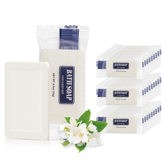 SLequipo 200 Pack Bulk Bar Soap, 14g Mini Soap Bars Bulk Individually Wrapped, 0.5 oz Travel Soap Small Hotel Soaps Travel Size Toiletries for Hotel Bathroom