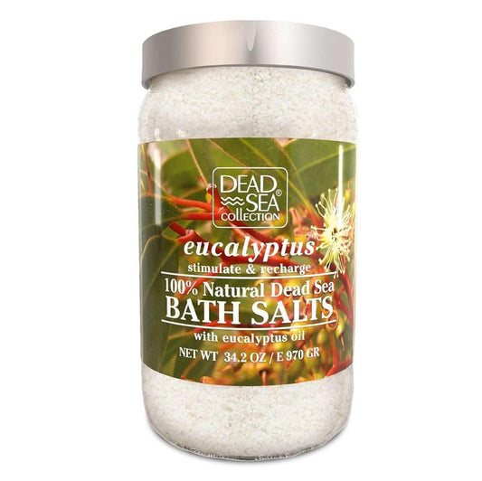 Dead Sea Collection Bath Salts with Eucalyptus – Pure Dead Sea Salt and Eucalyptus Oil - Nourishing Soothing and Relaxing Skin and Muscle – 34.2 Oz