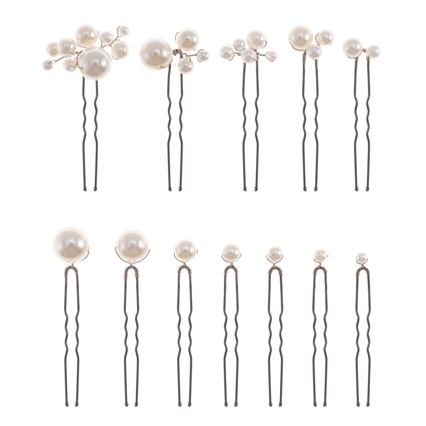 12 Pieces Bridal Hair Accessories Pearl Wedding Hair Pins Handmade Bridal Hair Pins for Wedding Brides Women Girls