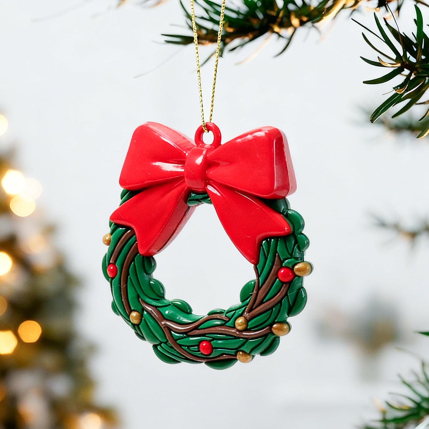 8PCS Christmas Ornaments, Santa Xmas Tree Hanging Ornaments, Snowman Christmas Tree Decorations, Farmhouse Reindeer for Christmas Tree Hanging Party Home DIY Decor