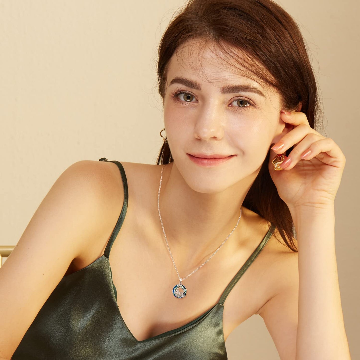 AENEAS Butterfly Necklaces for Women Sterling Silver Butterfly Pendant Necklace Blue Crystal Butterfly Jewelry Gifts for Women
