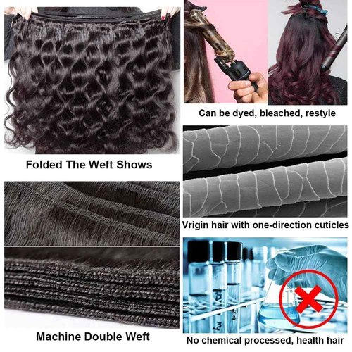 18 20 22 Inch Body Wave Bundles with Closure (16 Inch 5x5 HD Lace Closure) Human Hair Brazilian 3 Bundles with Closure Unprocessed Virgin Human Hair Free Part