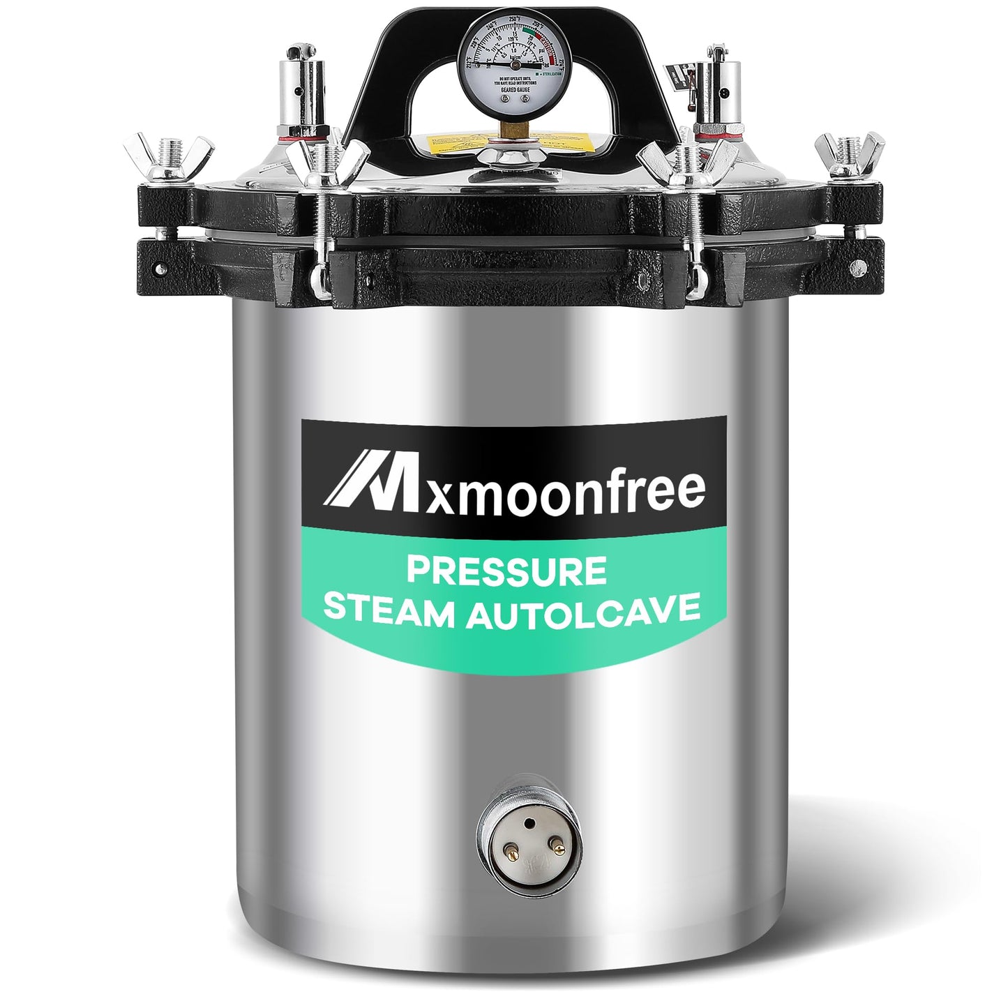 Mxmoonfree 12L Lab Autoclave, Portable Steam Autoclave for Lab Equipment, Culture Medium, Glassware, Jar Canning 110v