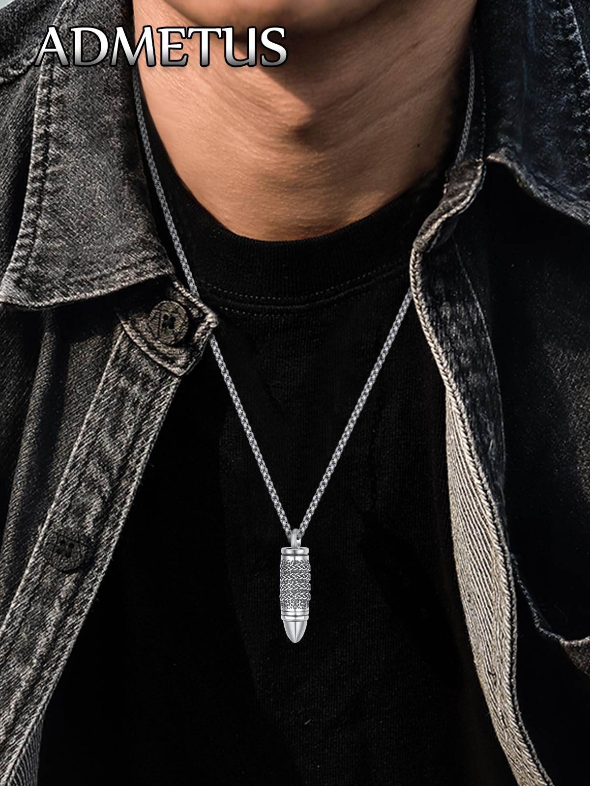 Bullet Urn Necklaces for Ashes Sterling Silver Bullet Necklace for Men Keepsake Pendant Cremation Jewelry for Ashes of Loved Ones Memorial Gifts