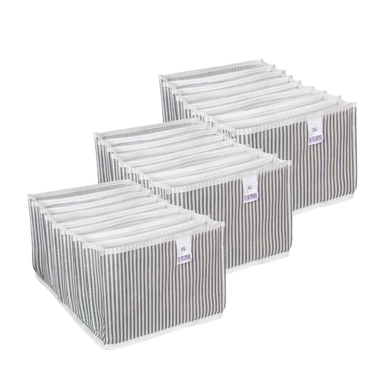 Accordion Organizer 3 PCS. (Non-Wowen Spunbond Fabric) - Closet Organizers Good for 11 Compartments - Organizer for Clothes - Clothes Divider - Storage Box (3 pcs. X-Large)