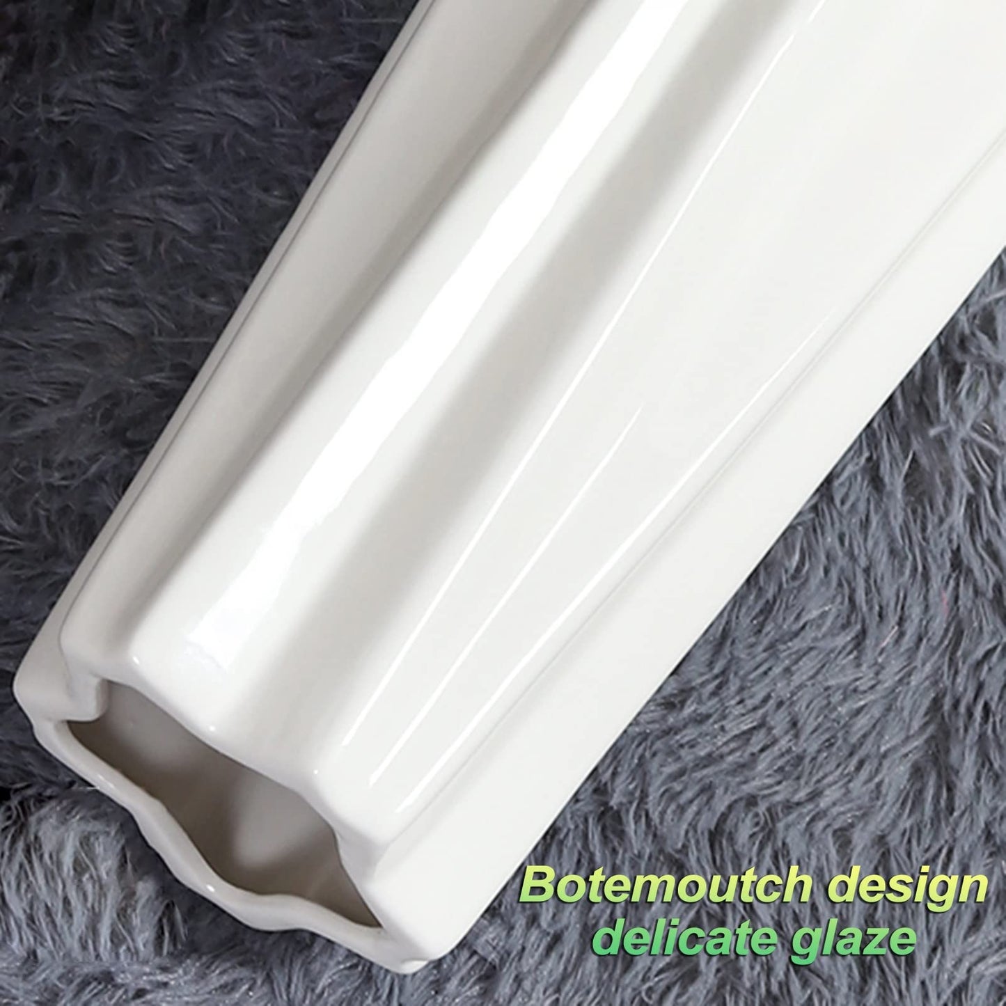Floor vase Ceramic Vase，Decorative Large ，Floor, Large Floor Vase,White Ceramic Vase,Handcrafted,Sophisticated Vessel for Decorative Branches and Dried Flowers(61cm)