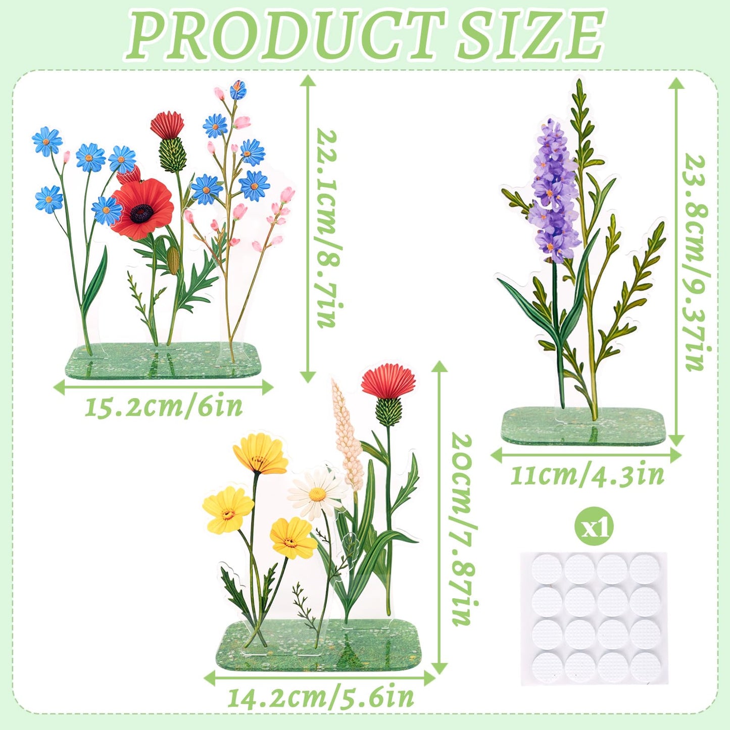 OBBOLO Acrylic Flower Table Centerpieces, Set of 3 Decorative Clear Acrylic Floral Centerpiece Stands for Birthday Wedding Party Home Table Decoration