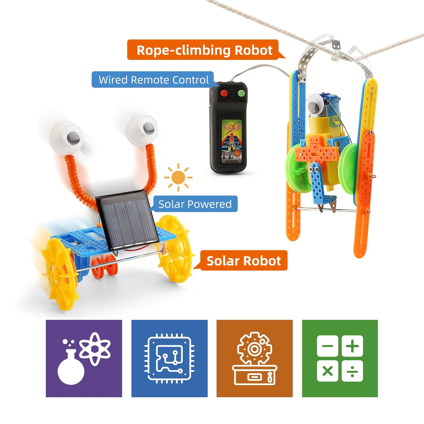 STEM Toys for Ages 8-13, Boys Crafts Robotics Science Kits for Kids Age 8-12, Robot Building Kit for Kids 8-10, Experiments Activities, Engineering STEM Toys 7+ 6 7 8 9 10 11 12 + Year Old Gifts