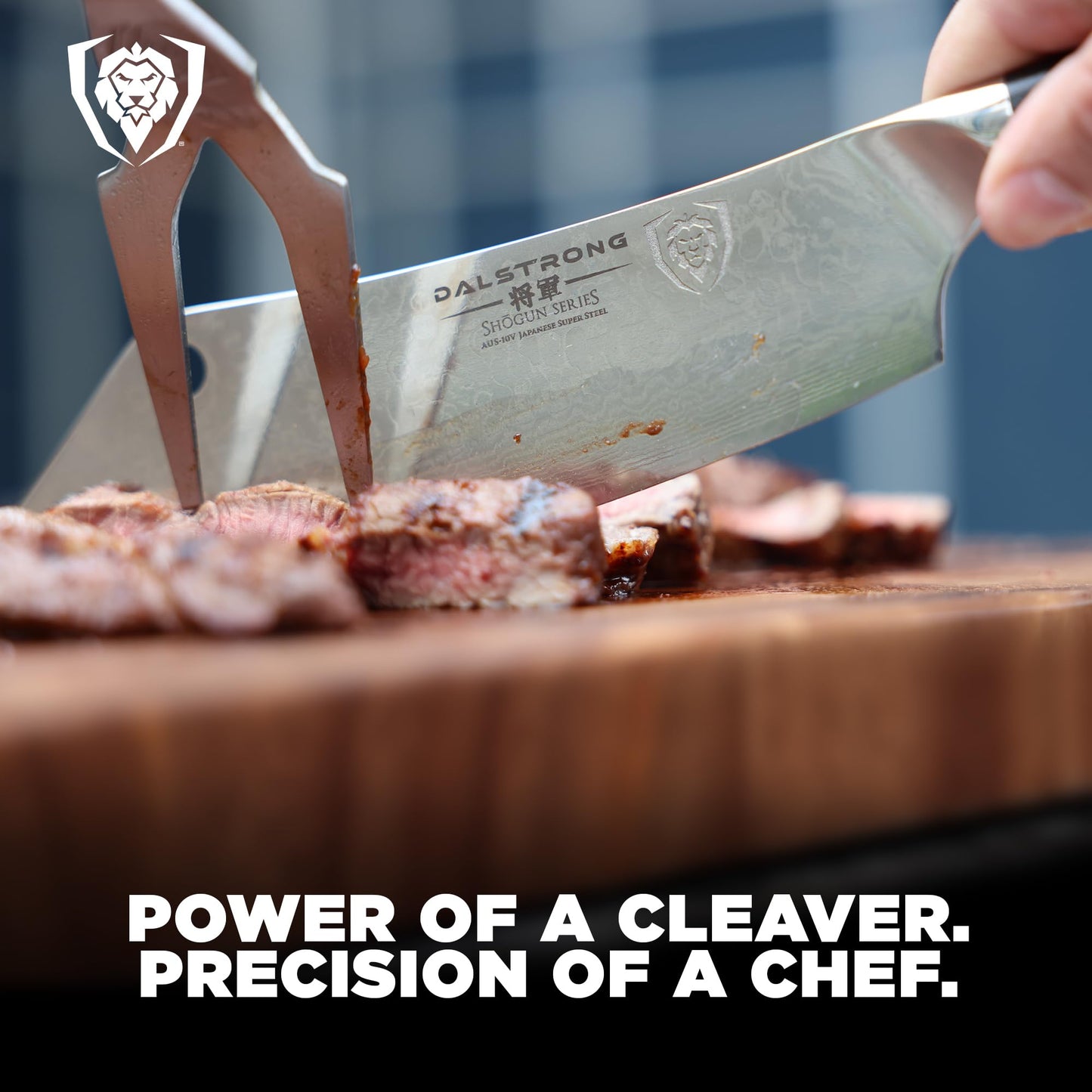 DALSTRONG Hybrid Cleaver & 8" Chef Knife - Shogun Series ELITE - The 'Crixus' - Japanese AUS-10V Super Steel Kitchen Knife - Black Handle - Razor Sharp Knife - Meat Cleaver Heavy Duty - w/Sheath Cover