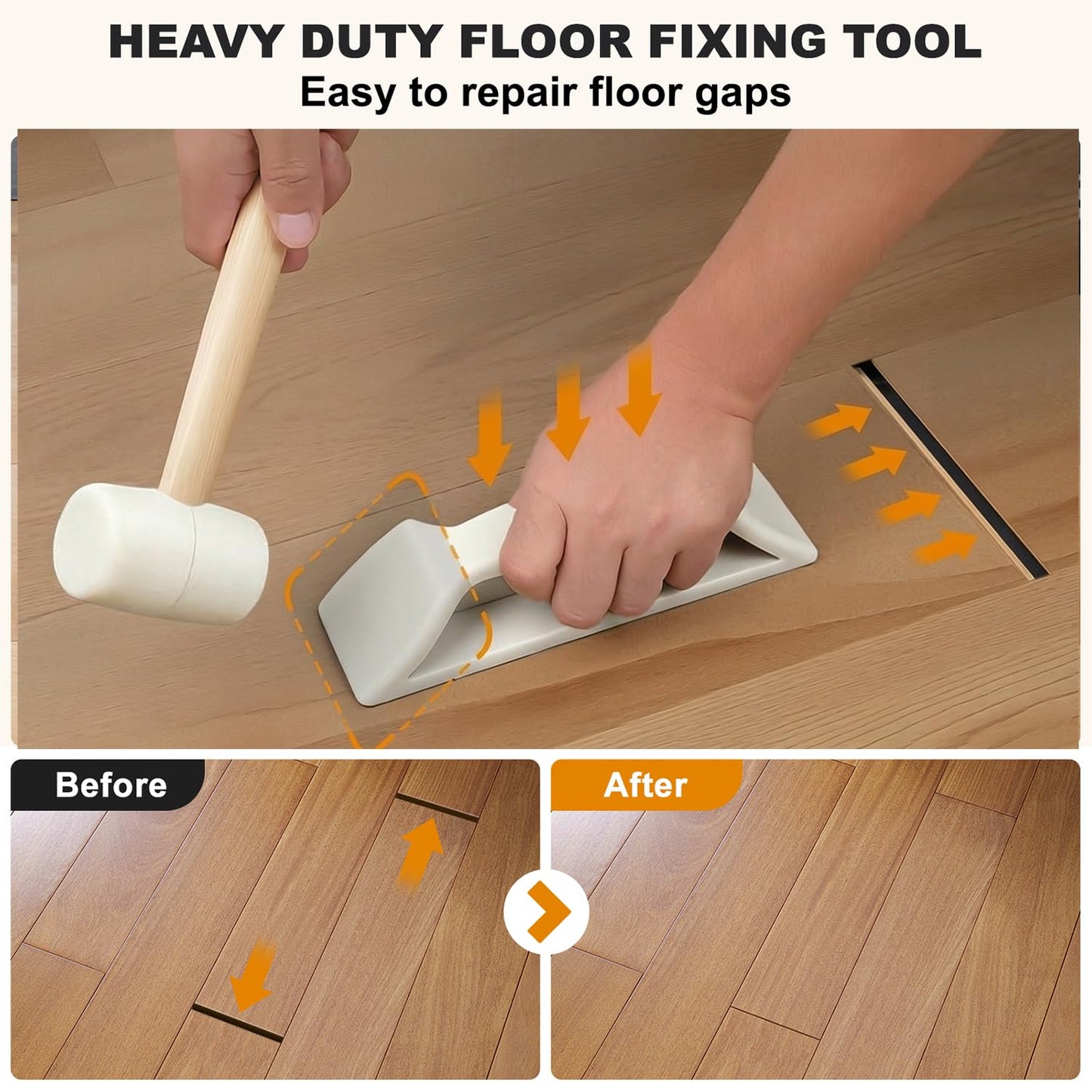 Floor Gap Fixer Tool Kit – Heavy-Duty Plank Grabber & Washable Adhesive Pad for Laminate, Vinyl, and Hardwood Flooring Repair (Only Plank Grabber)