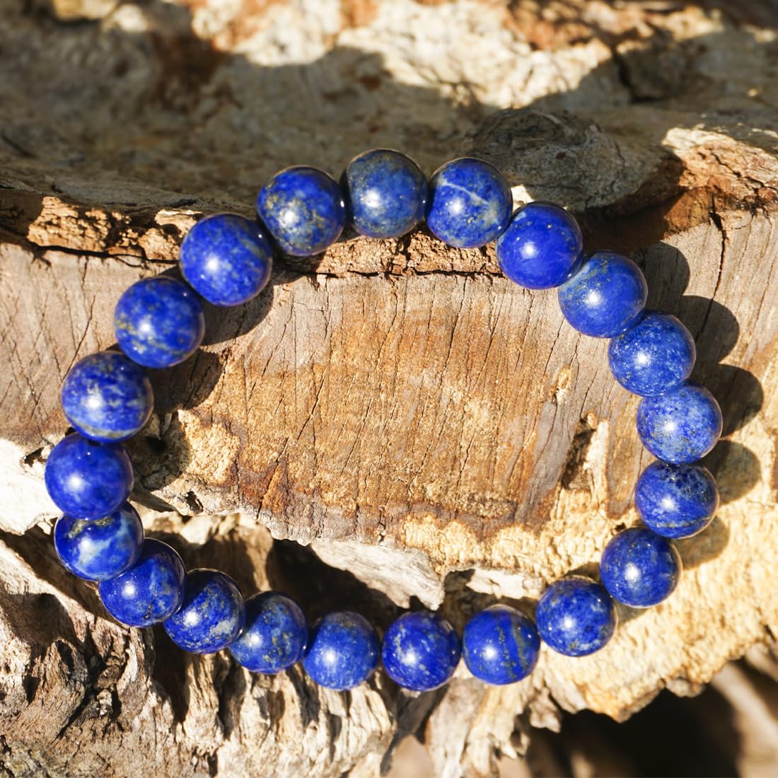 8mm Lapis Lazuli Bracelet | Natural Royal Blue Throat & Third Eye Chakra Crystal Gemstone Beads - Handmade Meditation Protection Jewelry | Beading Tool Kit - Fits for 6.5-7.5" Medium Wrist