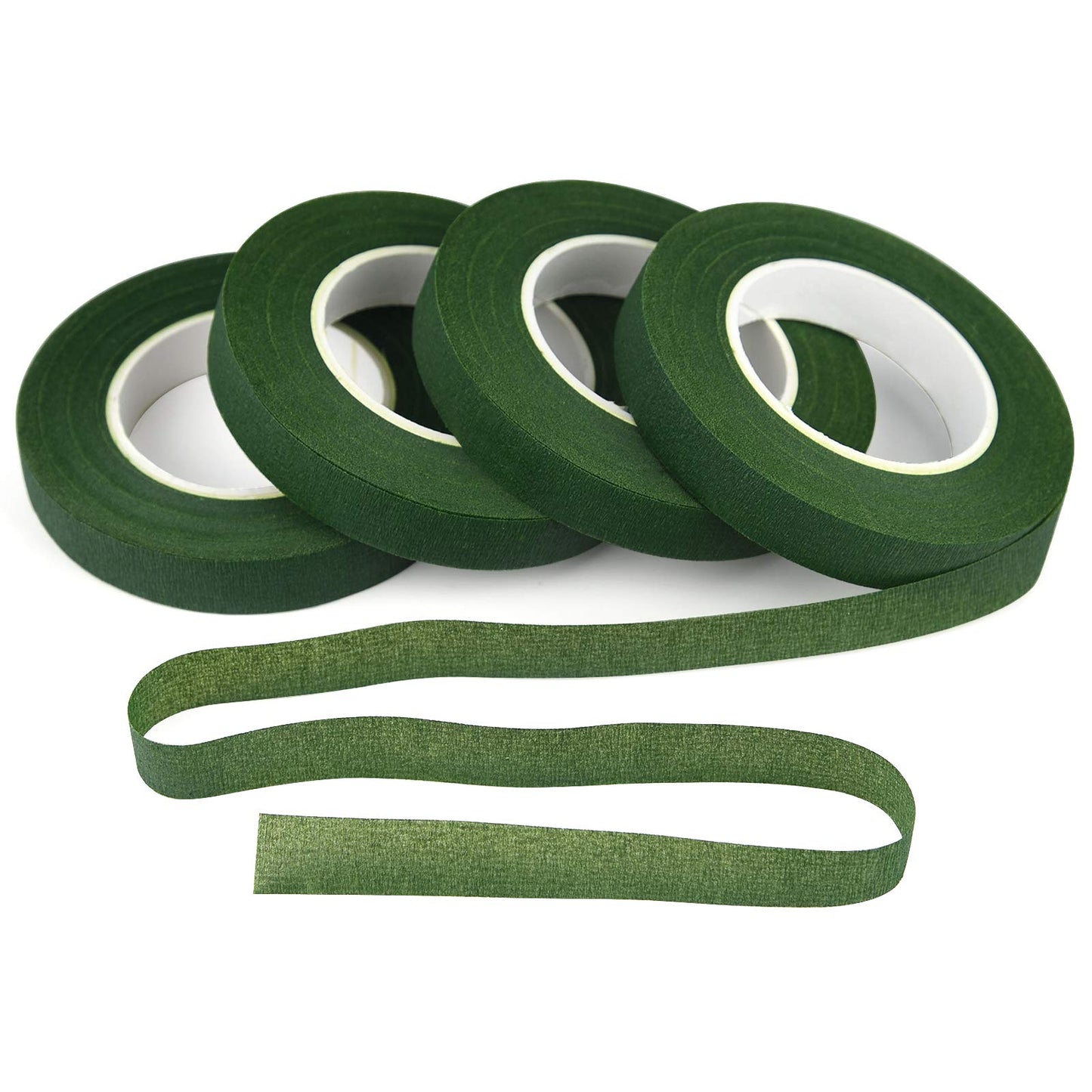 KUUQA 4 Rolls 1/2" Wide Floral Tapes for Bouquet Stem Wrapping and Floral Crafts,Wedding Bouquet,Dark Green,Light Green,Grass Green,Dark Brown