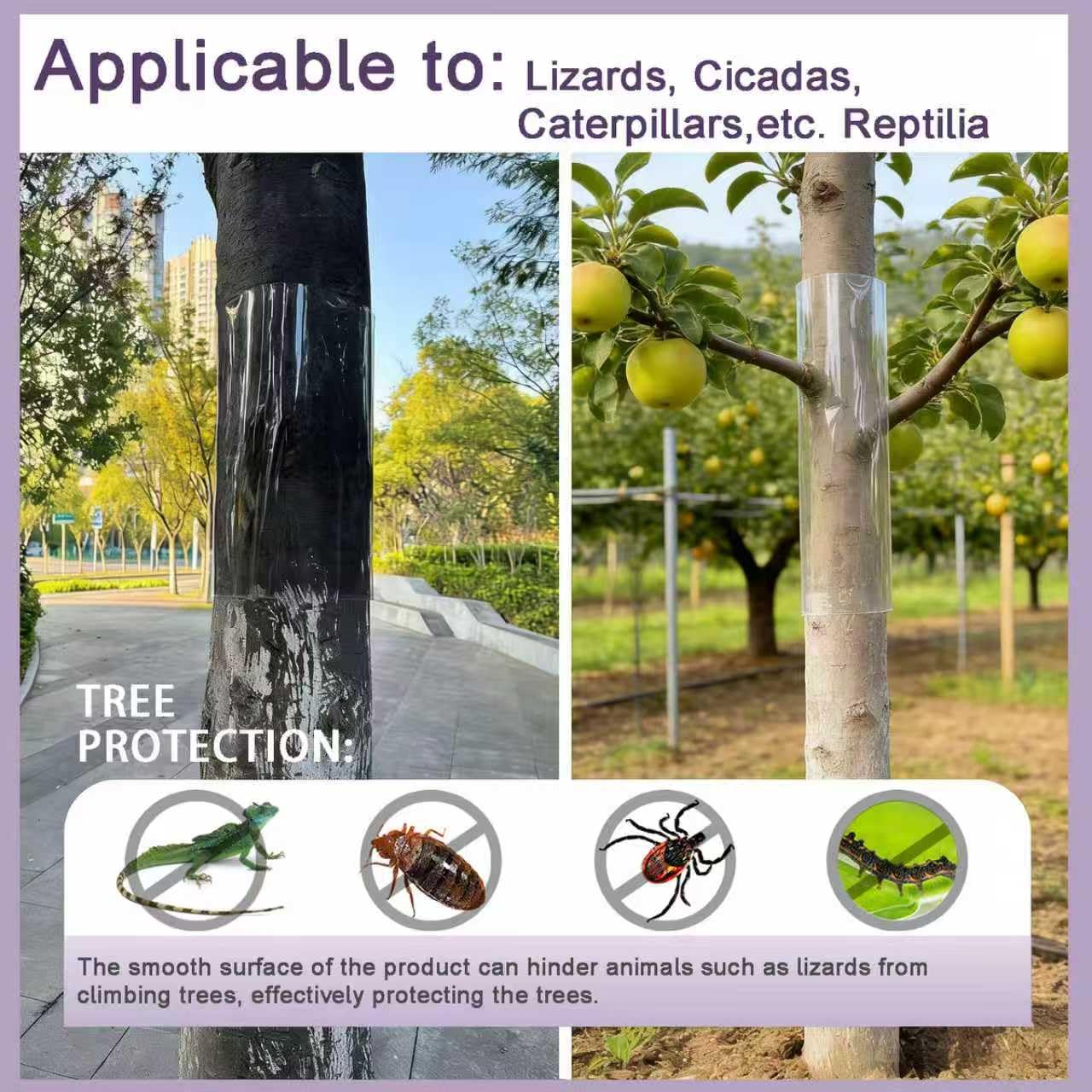 Serendipresent Transparent Tree Trunk Protector Guard - 80" L x 16" W Iguana Tree Wrap for Iguana & Cat Prevention, Squirrel Baffle for Bird Feeder Poles,Weatherproof Outside Baffle Guard