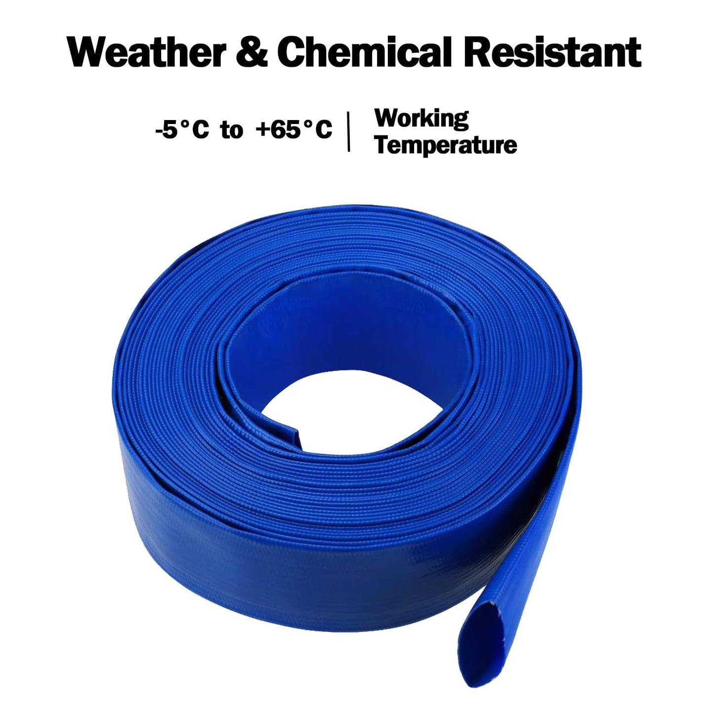 Eastrans 3 inch x 25 FT Pool Backwash Hose,5 inch Width When Pool Hose Lay-Flat, Heavy Duty Discharge Hose, Weather and Burst Resistant, Best Pool Hoses for Inground Pools,Pool Drain Hose