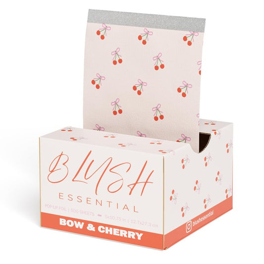 Bow & Cherry Hair Foils - Salon Foils for Coloring - Aluminum Foil Sheets for Hair - 5"x10.75" - 500 Sheets - Professional Hair Foils for Highlighting and Salon Use, Cute Foils