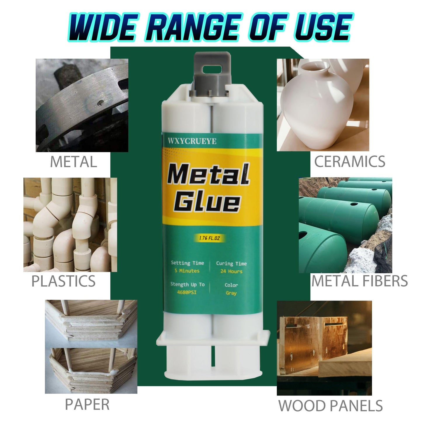 Metal Repair Glue, Muffler Repair kit, Epoxy Adhesive, Liquid Weld for Metal, for Stainless Steel, Plastics, Aluminum, Welding Metals to Metals Glue, high Strength，Heat and Water