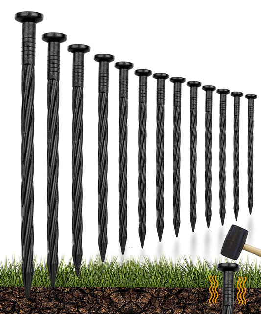 150pack 8-Inch Plastic Landscape Edging Spikes Landscape Anchoring Nail Spiral Landscape Stake for Weed Barrier, Paver Edging, Landscape Edging, Lawn Edging, Garden Edging Spikes