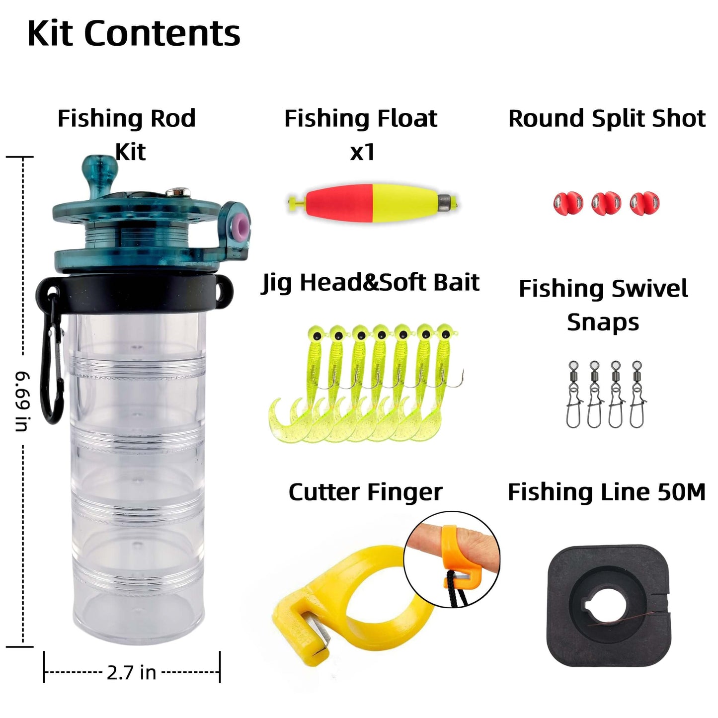 LoDinpo Pocket All-in-One Fishing Rod Small Pen Fishing Pole for Camping Bushcraft Survival Compact Emergency SurvivalFishingRodKit Fishing Gear Gifts for Starter Fisherman Survivalist Hiker Camper