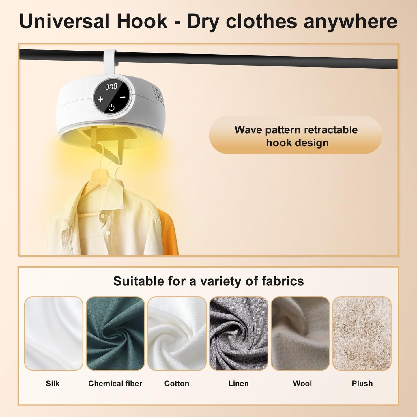 Clothes Dryer Machine with Timer, Laundry Drying Wardrobe, Electric Clothes Drying Rack and Dryer for Apartments, Home, Round 55inch Navy Blue