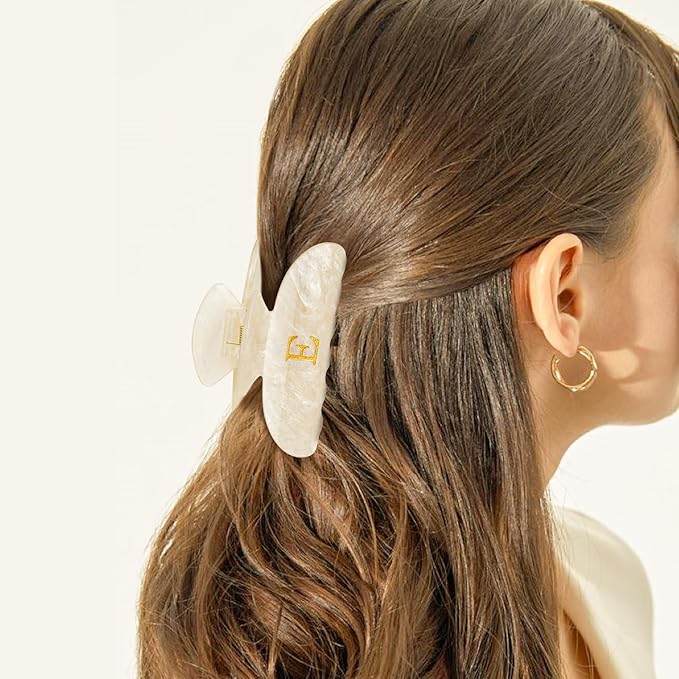 Easter Gifts Basket Stuffers for Women Teen Girls - Cute Hair Clips Initial Claw | Birthday Gifts | Bridesmaid Gifts | Preppy Trendy Stuff Personalized Hair Claws Accessories - Gold,A