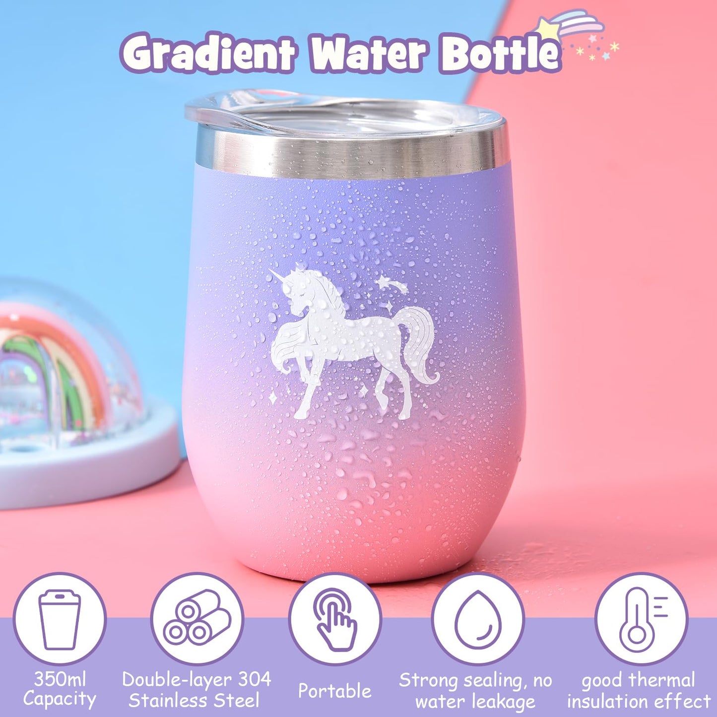 Tacobear Unicorn Gifts Girls Toy Age 5 6 7 8-12 with 3.5mm Wired Headphones Locked Diary Water Bottle Plush Bag Purse Socks Mirror, Christmas Birthday Gift Idea Toys for Teen Girl 6-10+ Years Old