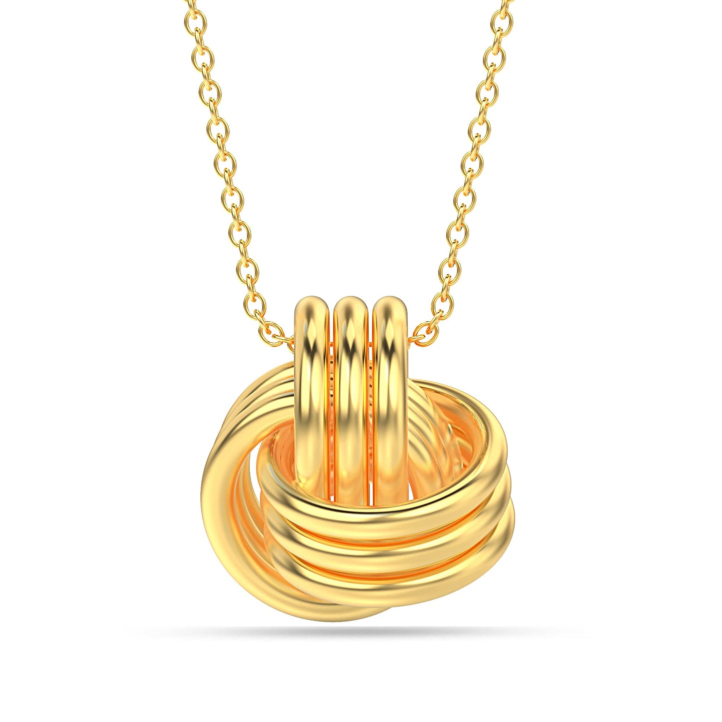 LeCalla 925 Sterling Silver Yellow Gold-Plated Love Knot Pendant Necklace for Women Teen