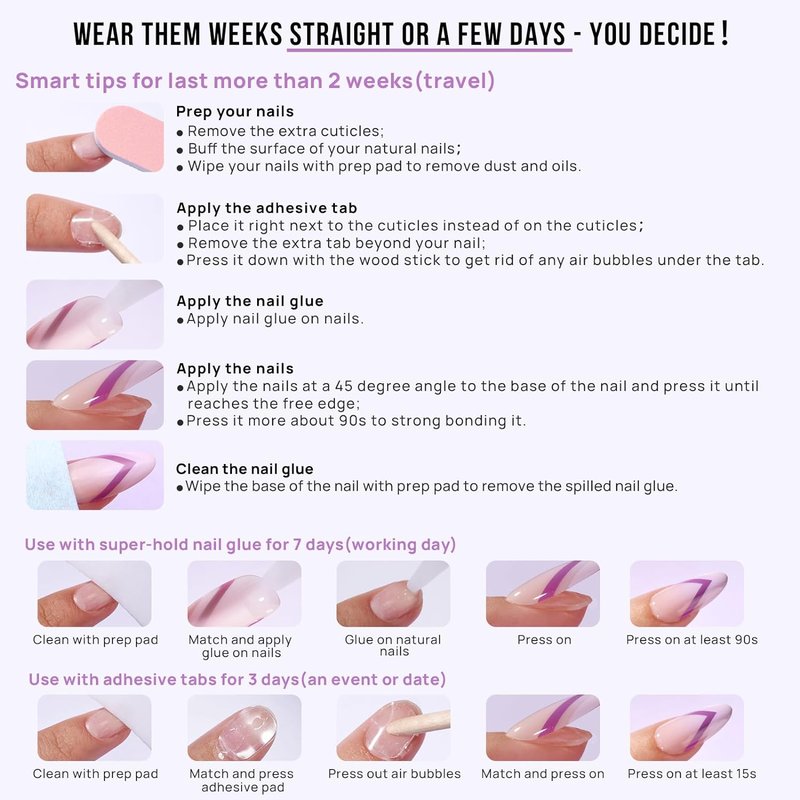 Press On Nails Almond - Short Gold Foil Soft Gel Nails with Glue | 32-Piece Kit in 16 Sizes