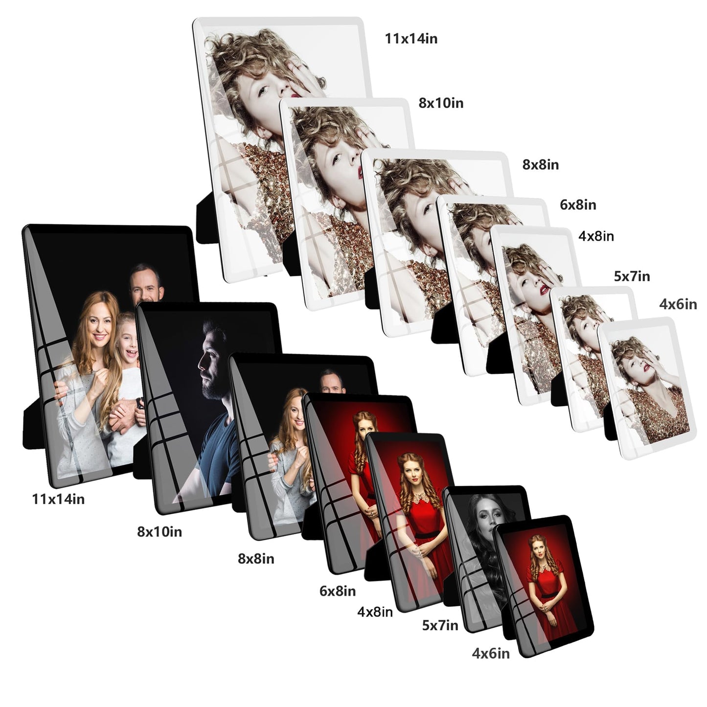 Bluesun 8x10 Picture Frame Black Standing can be Vertical and Horizontal - Real Glass Frames, Cool 8×10 Photo Frame, Wall Frames Gifts for Men Boyfriend Dad Boss and Loved Ones(8x10, Black)