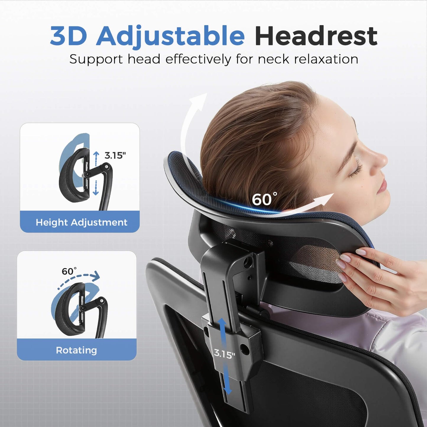 COMHOMA Ergonomic Office Chair Big and Tall Gaming Chair with Footrest, 3D Adaptive Lumbar Support & Headrest, High Back Rolling Computer Chair with Wide Seat, Breathable Mesh, ErgoFlex-F26, Black
