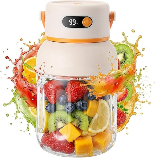 Portable Electric Juicer Cup with Zero Cord Hassle, 33oz Large Capacity Personal Blender with 18000RPM High Speed, 12 Blades & Dual Lids, USB-C Rechargeable Wireless Juicer Cup for Gym, Travel (1Pc)