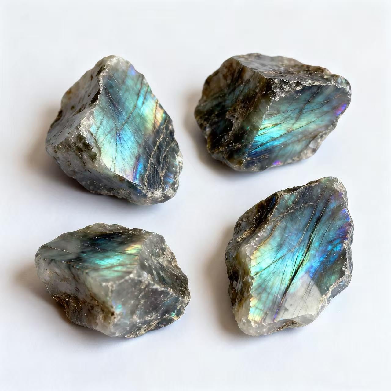 Sulanvi Bulk Raw Citrine Crystals - Beginner DIY Healing Crystal Set,1.2-2.0”Natural Unpolished Gemstones for Terrarium, Meditation, Tarot, Grids, Aroma Stone, 0.45lb (Labradorite-L)