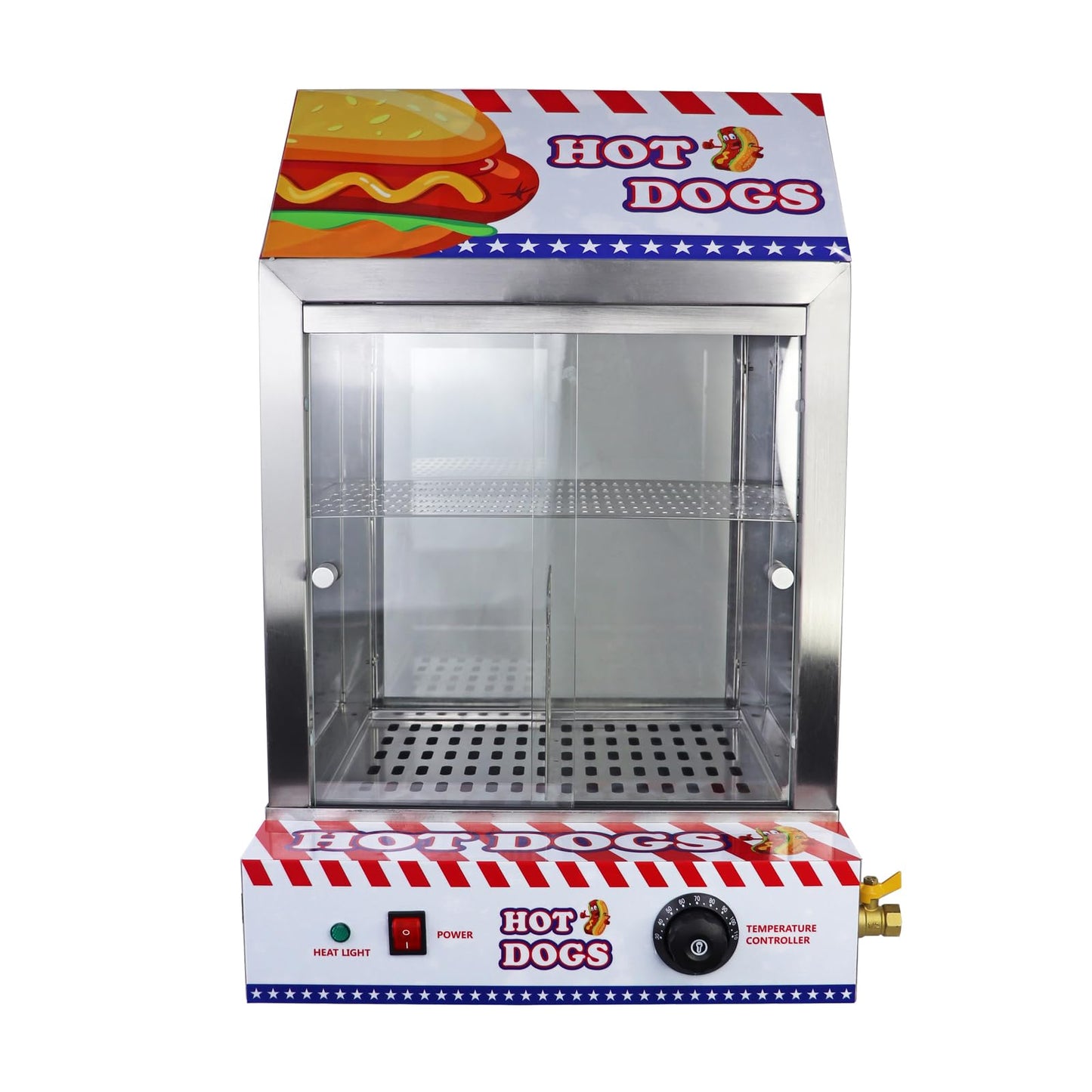 Commercial Hot Dog Steamer With Bun Warmer Hot Dog Machine 2 Tiers Sausage Heater For Parties (Big(Hot Dog Bun Steamer))