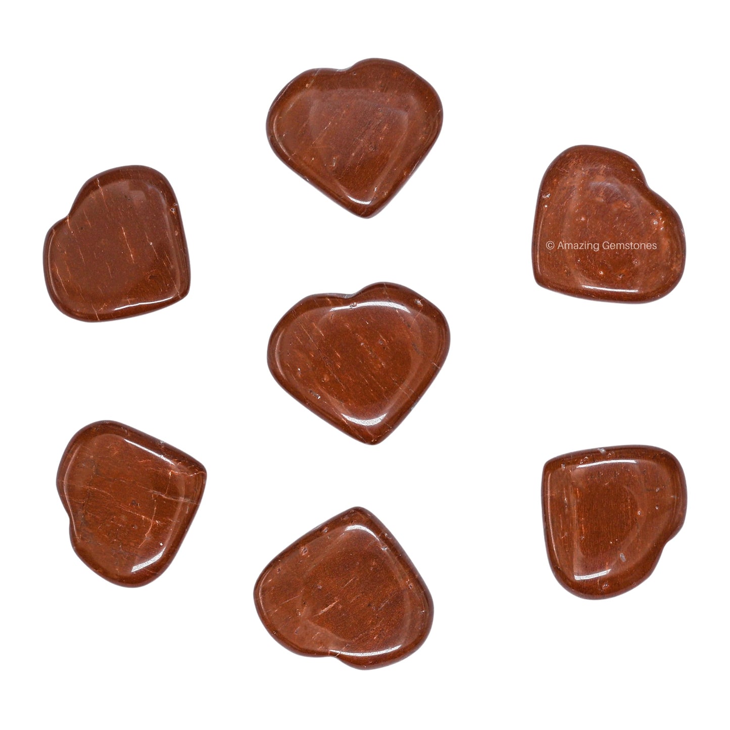 Amazing Gemstone Red Jasper Stone Heart - Pack of 2 Crystal Heart Stones Rocks - Corazones De Piedra Crystals and Healing Stones Heart Shaped Crystal - Stocking Stuffers Gifts