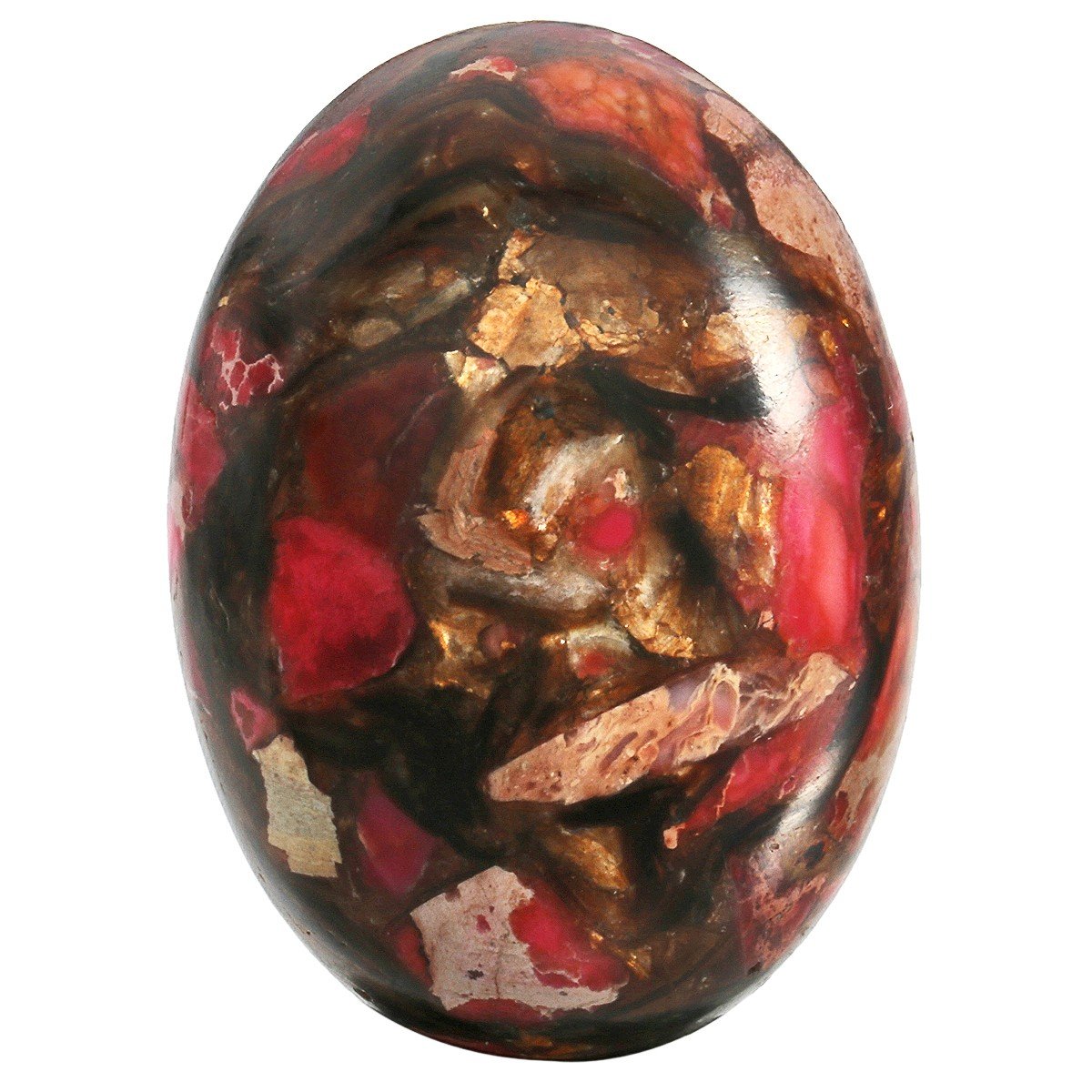 rockcloud 18x25mm Oval Cabochon Flatback Semi-precious Stones Sea Sediment Jasper for Jewelry Making Pack of 5