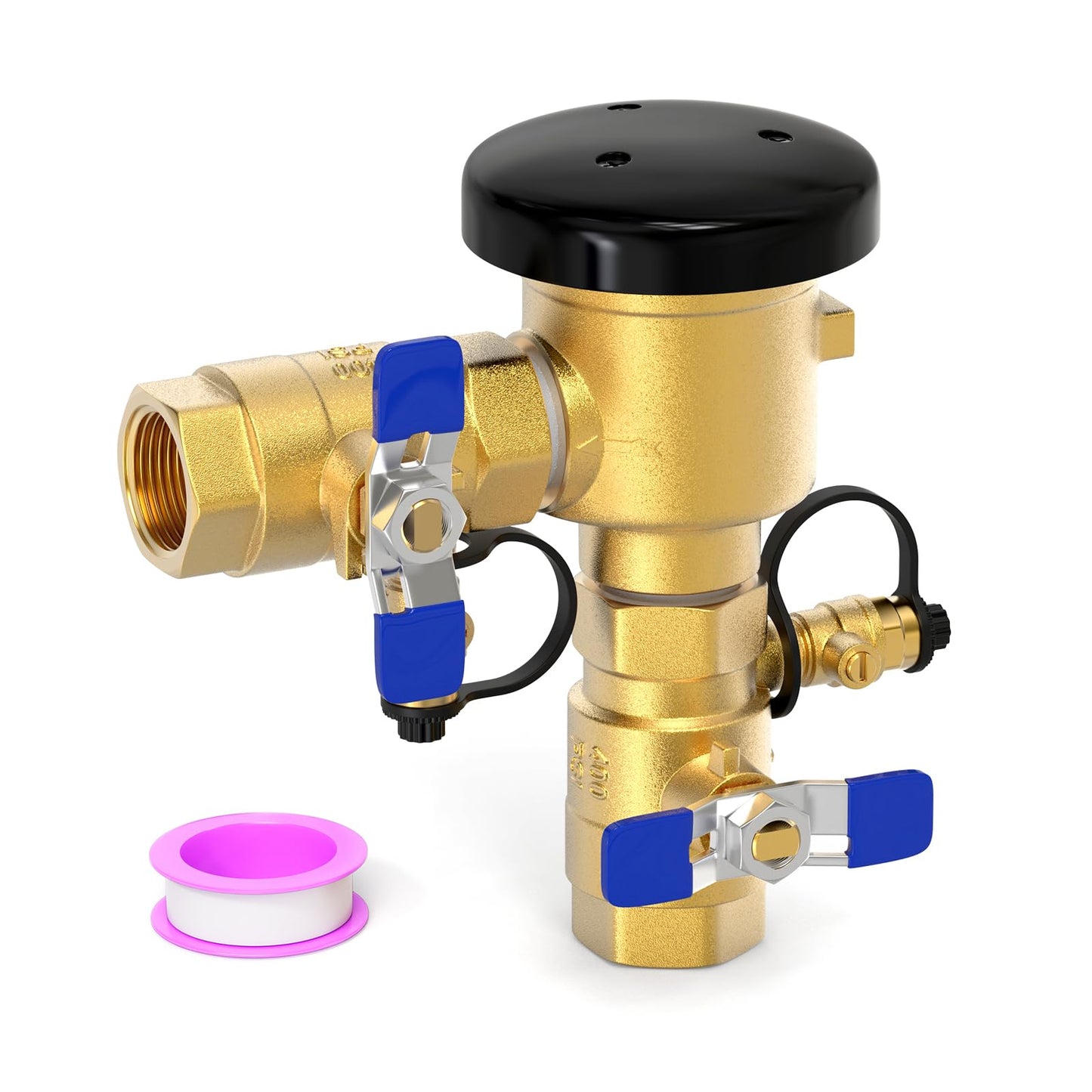 MEANLIN MEASURE 1" Pressure Vacuum Breaker Assembly, Brass Backflow Preventer Valve, Max 400Psi, for Lawn Irrigation System and Commercial Water Supply Systems with 720A-Style Installations