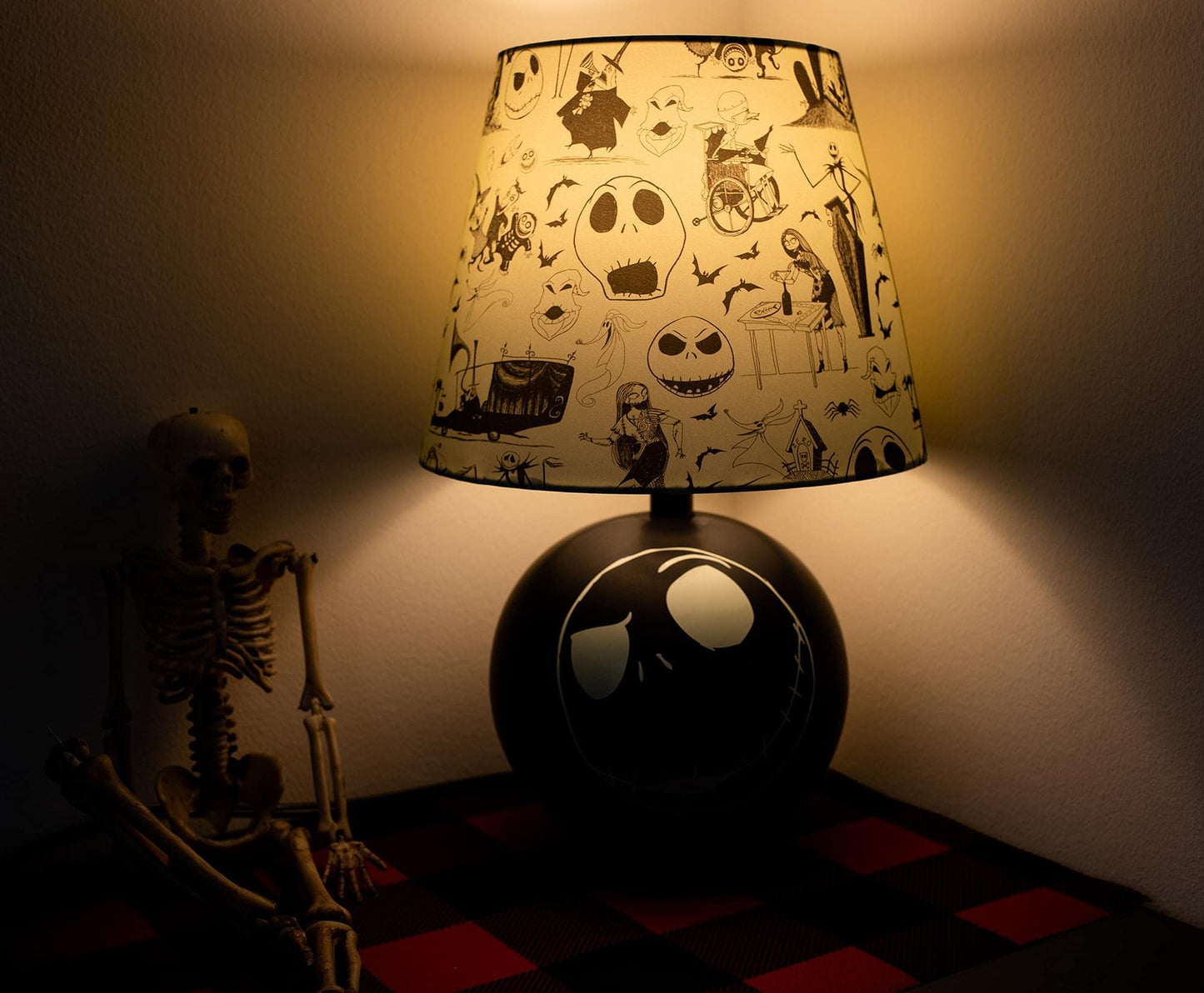 Disney The Nightmare Before Christmas Jack Skellington Table Lamp LED Light | Nightstand Desk Lamp For Bedroom, Living Room | Halloween Home Decor, Tim Burton Gifts And Collectibles | 14 Inches Tall