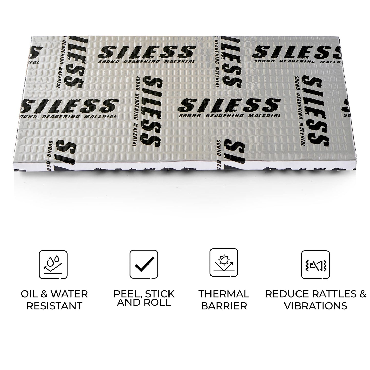 Siless 80 mil (2mm) 18 sqft (1.7 sqm) Car Sound Deadening mat - Butyl Automotive Sound Deadener - Noise Insulation and Vibration Dampening Material (18 sqft)