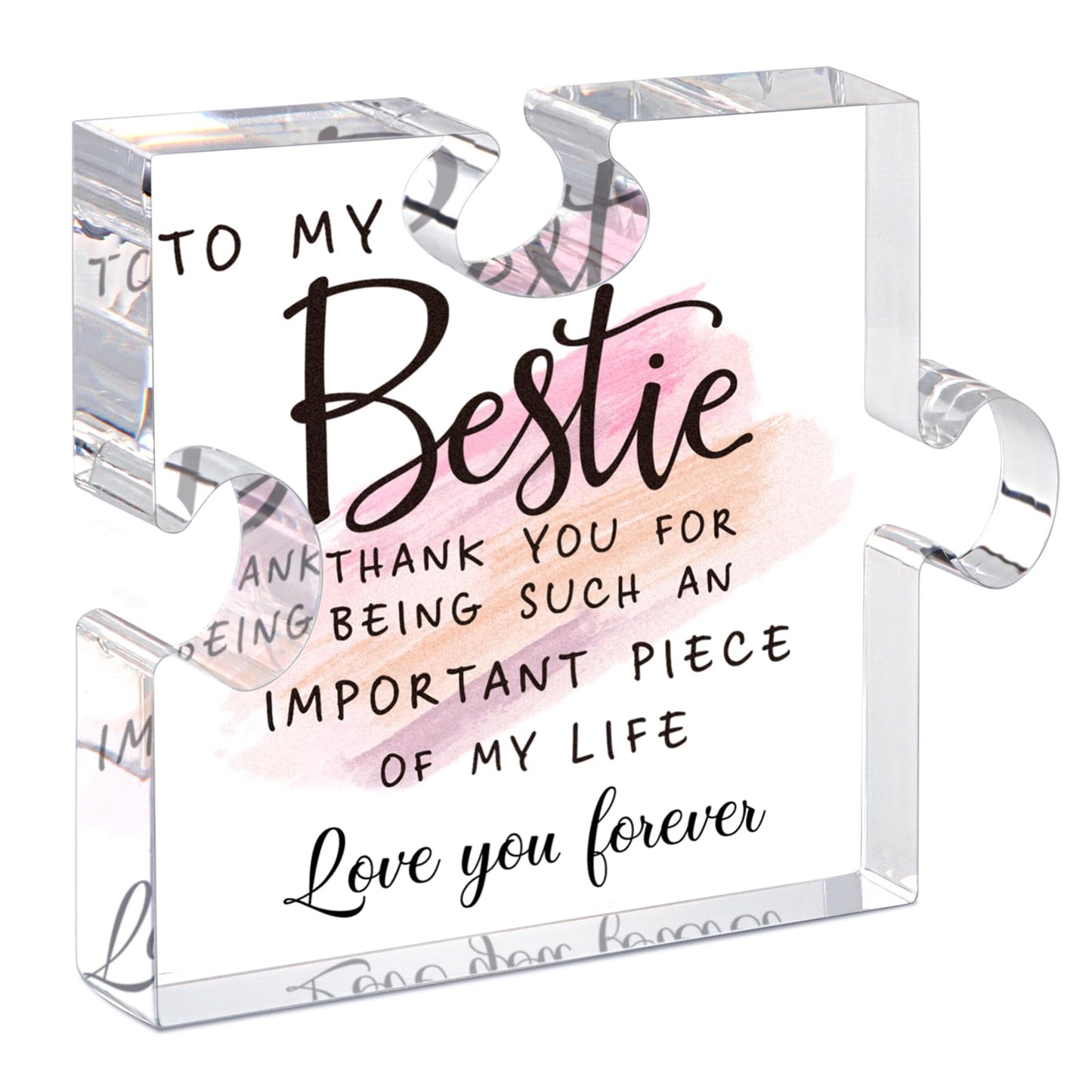 Bestie Gifts for Women Friendship - 0.6" Thickness Acrylic Puzzle & Gift Box,Gifts for Friends Female,Friend Keepsake for Women Birthday,Bff Soul Sister Work Bestie Gift for Thankgiving Present