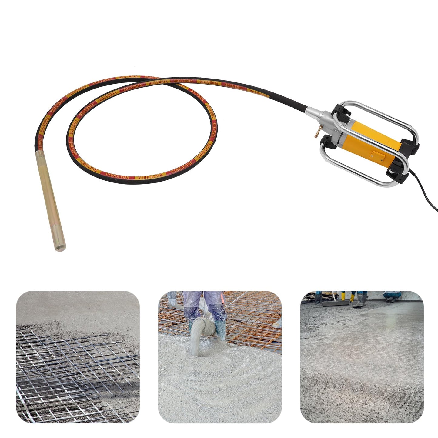 Electric Concrete Vibrator, 2000W 4300rpm Handheld Insertion Concrete Vibrating Tool with 13FT Vibrating Shaft, Portable Pencil Cement Vibrarator for Industrial Concrete Construction