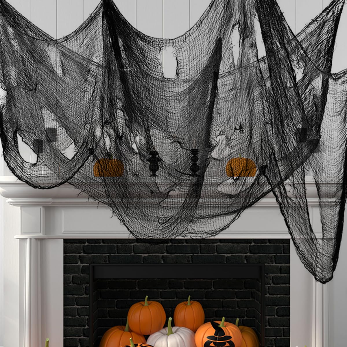 Evoio Halloween Decorations Creepy Cloth, 200 X 80inch Black Scary Gauze Spooky Cloth, Freaky Loose Creepy Clothes, Halloween Decorations for Haunted Houses Outdoor Indoor Yard Cauldron Wall Decor